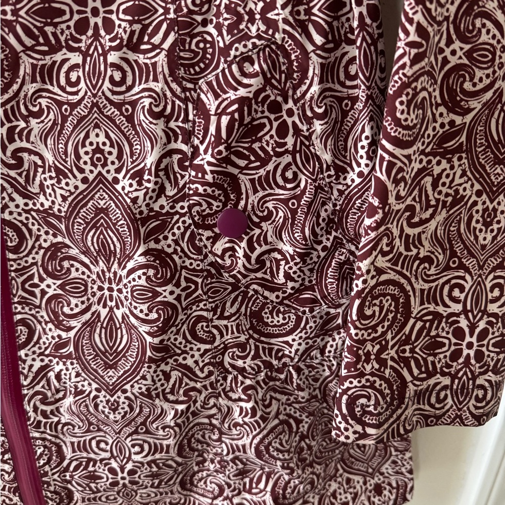 Prana Women's Medium Jordi Hooded Patterned Rain Wind Jacket - Picture 4 of 5